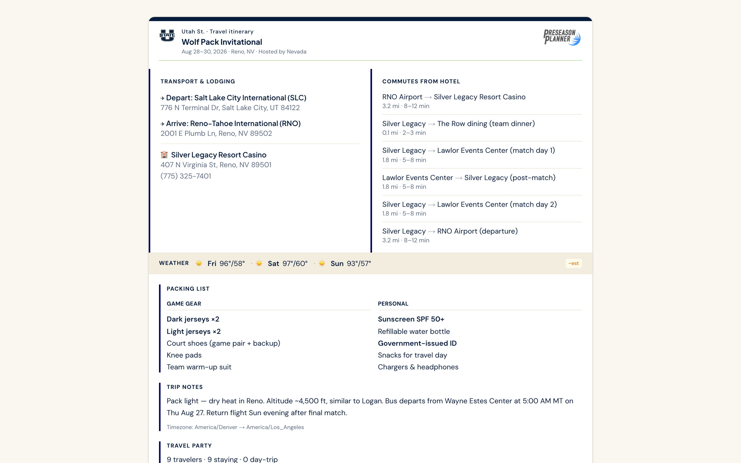 A shared PSP Trip Brief opened from a public link with no login